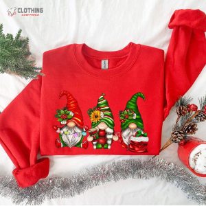 Christmas Gnomes Sweatshirt Merry Christmas Sweatshirt Buffalo Plaid Gnomes Cute Gnomes Sweatshirt 1