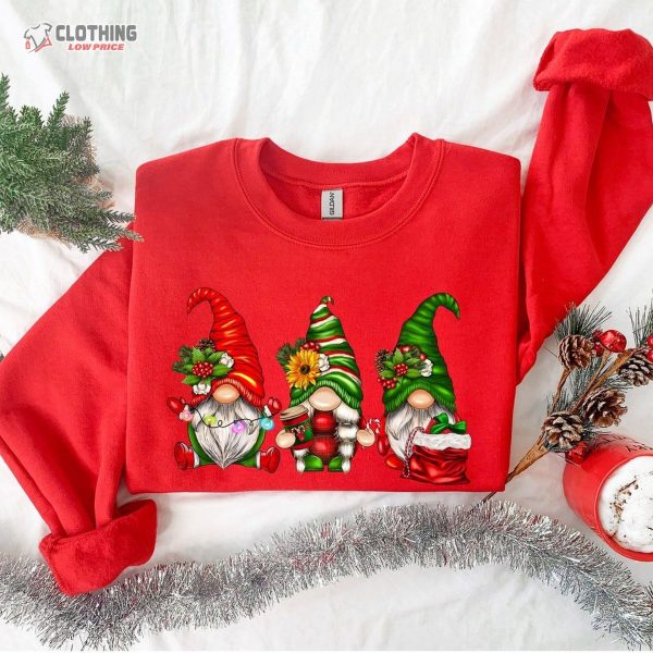 Christmas Gnomes Sweatshirt, Merry Christmas Sweatshirt, Buffalo Plaid Gnomes, Cute Gnomes Sweatshirt