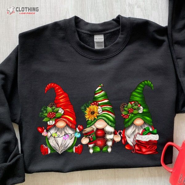 Christmas Gnomes Sweatshirt, Merry Christmas Sweatshirt, Buffalo Plaid Gnomes, Cute Gnomes Sweatshirt