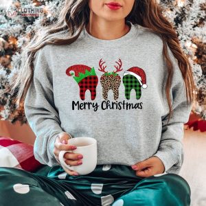 Christmas Teeth Shirt, Merry Christmas Shirt, Christmas Buffalo Plaid Shirt