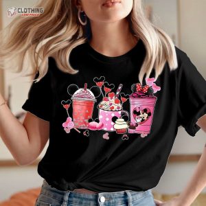 Coffe Latte Girl Boy Mouse Head Doodle T Shirt 3