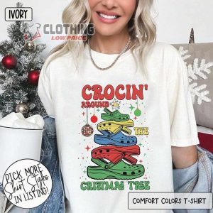 Crocin Around The Christmas Tree Shirt, Crocs Christmas Tree Sweatshirt, Funny Christmas Tree Teet, Crocs Lover Shirt, Christmas Gift
