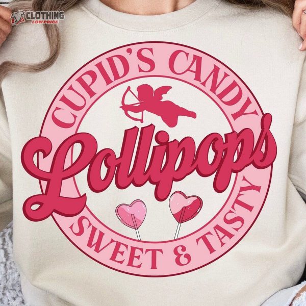Cupid’S Lollipop Valentines Day T Shirt, Love Cupid Hear