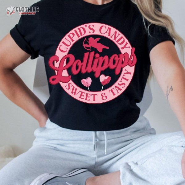 Cupid’S Lollipop Valentines Day T Shirt, Love Cupid Hear