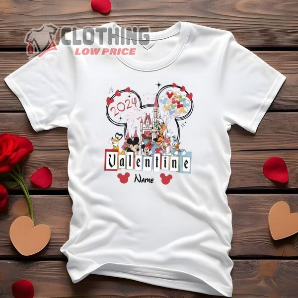 Custom Mickey And Friends Disney Valentine Sweatshirt, Disneyland Castel Valentines Day Shirt