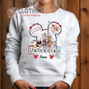 Custom Mickey And Friends Disney Valentine Sweatshirt, Disneyland Castel Valentines Day Shirt