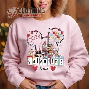 Custom Mickey And Friends Disney Valentine Sweatshirt Disneyland Castel Valentines Day Shirt 3