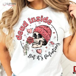 Dead Inside But ItS Valentine Skull Skellie Winter Cocoa Valentines 1