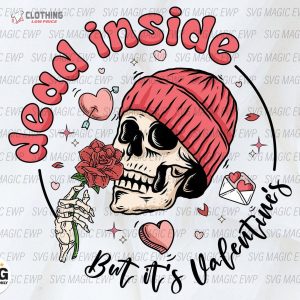 Dead Inside But It’S Valentine Skull, Skellie, Winter, Cocoa, Valentines