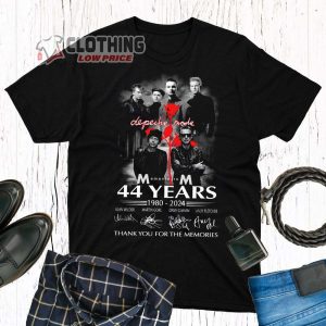 Depeche Mode Memento Mori Tour 2024 Merch Depeche Mode 44 Years 1980 2024 Thank You For The Memories Signatures T Shirt