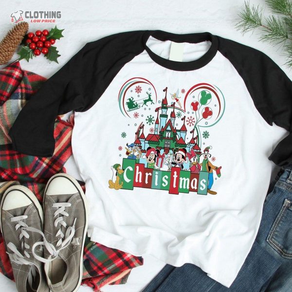 Disney Castle Christmas Long Sleeve, Castle Family Shirts At Christmas