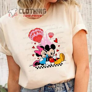 Disney Mickey Minnie Love Sweatshirt, Mickey And Minnie Valentines Tee