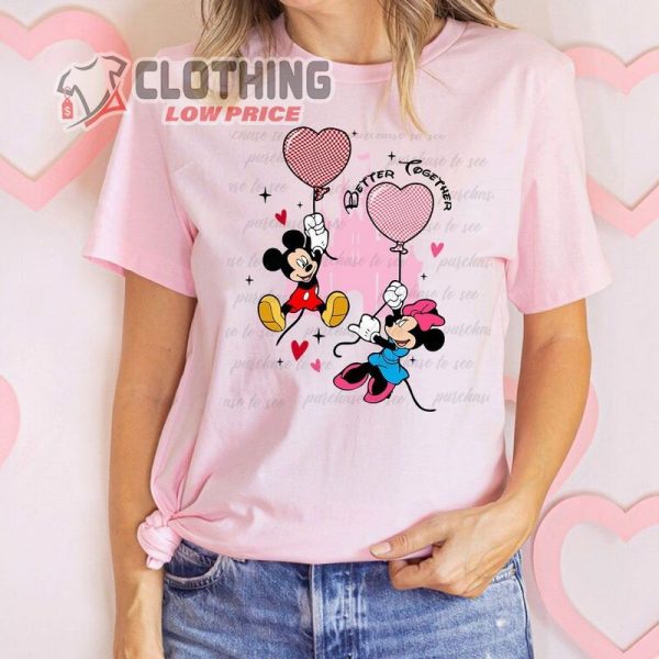 Disney Mickey Minnie Love Sweatshirt, Mickey And Minnie Valentines Tee