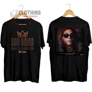 Don Omar Back To Reggaeton US Tour 2024 Merch Don Omar Mohegan Sun Shirt Don Omar Concert Tickets 2024 T Shirt