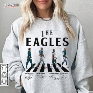 Eagles Walking Abbey Road Signatures Football Shirt Nick Sirianni Jalen Hurts 3