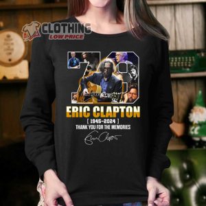 Eric Clapton 1945-2024 Thank You For The Memories Signatures Long Sleeve Shirt