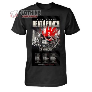 Five Finger Death Punch Merch, Five Finger Death Punch Summer 2024 UK European Tour Shirt, Special Guest Ice Nine Kills T-Shirt
