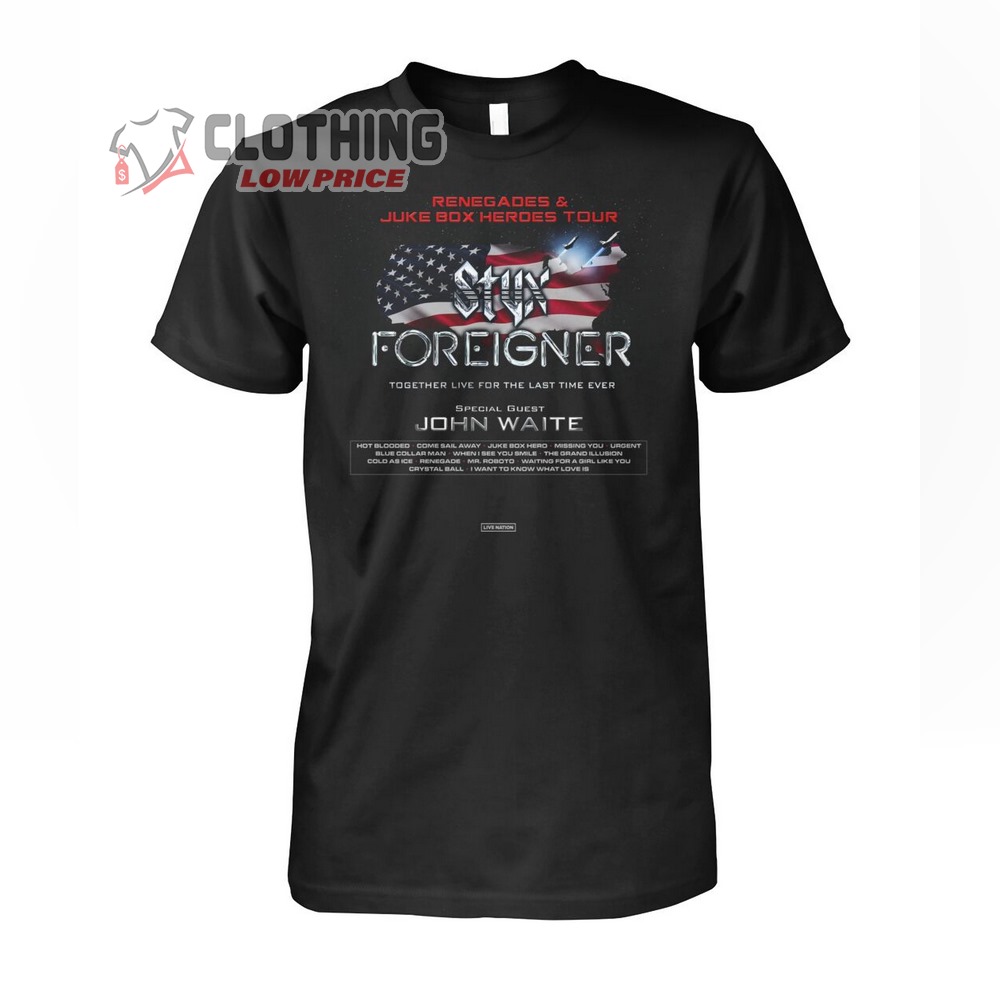 Foreigner Farewell Tour T Shirt, Foreigner Unisex Tee Neon Guitar