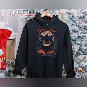 Gengar Dark Ghost Shirt Kaiju Japanese Style Hoodies Anime Lover Sweatshirt3