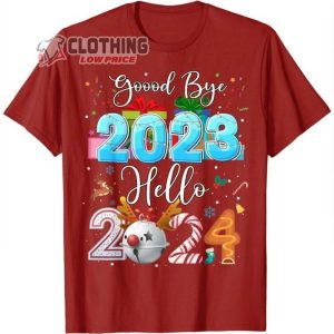 Goodbye 2023 Hello 2024 Shirt Christmas Xmas T Shirt Happy New YearS Eve3