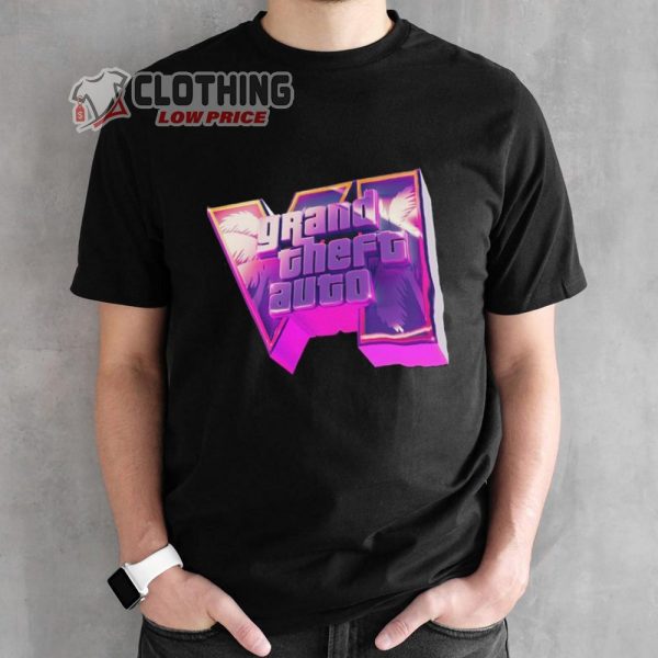 Grand Theft Auto 6 Merch, Grand Theft Auto 6 New GTA VI New Logo T-Shirt