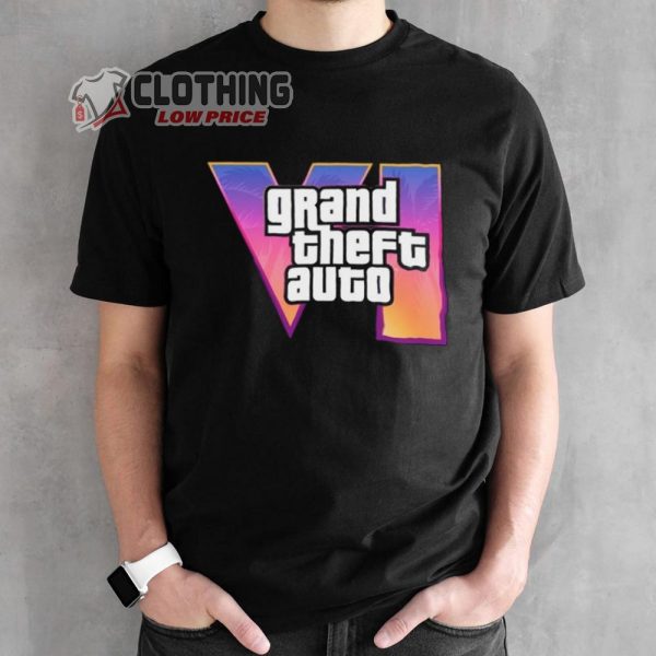 Grand Theft Auto VI 2025 GTA T-Shirt, Grand Theft Auto 6 New GTA VI New Logo Hoodie