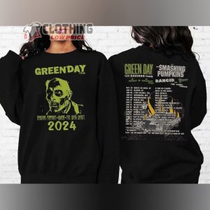 Green Day Concert 2024 Sweatshirt Green Day Tour 2024 Tee Green Day Band Graphic Sweatshirt 2
