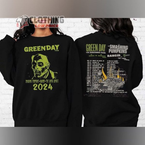 Green Day Concert 2024 Sweatshirt, Green Day Tour 2024 Tee, Green Day Band Graphic Sweatshirt
