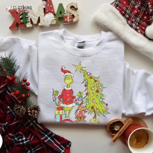 Grinch Christmas Tree Sweatshirt, Grinch Max Tree Shirt, Whimsical Grinch Tree, Christmas Sweatshirt