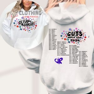 Guts Tour Olivia Rodrigo 2024 Hoodie Guts Tour Sweatshirt Guts Tour Setlist Tshirt Olivia Guts Tour Shirt1