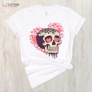 Halloween Skull Valentine Shirt 2023 Funny Halloween Heart Skull Tshirt 2