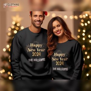 Happy New Year T Shirt 2024 Sweatshirt Personalized New Year Family Shirt Custom New Year Family Sweater
