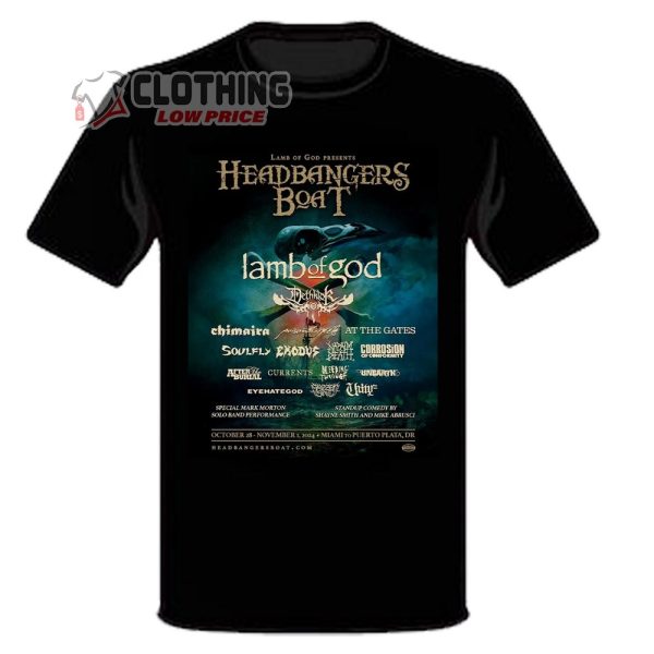 Headbangers Boat Festival 2024 Merch, Lamb Of God Presents Festival 2024 Setlist T-Shirt