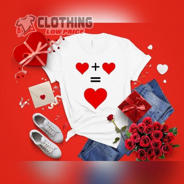 Heart Math Valentine’s Day Heart T- Shirt, Valentines T- Shirt, Teacher Valentine’s Tee