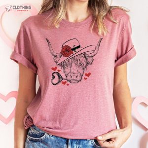 Highland Cow Valentines Day Shirt, Valentines Day Shirts For Woman, Cute Valentine Shirt