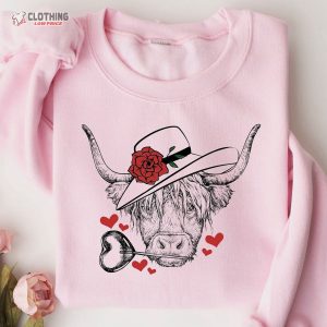 Highland Cow Valentines Day Shirt Valentines Day Shirts For Woman Cute Valentine Shirt 2