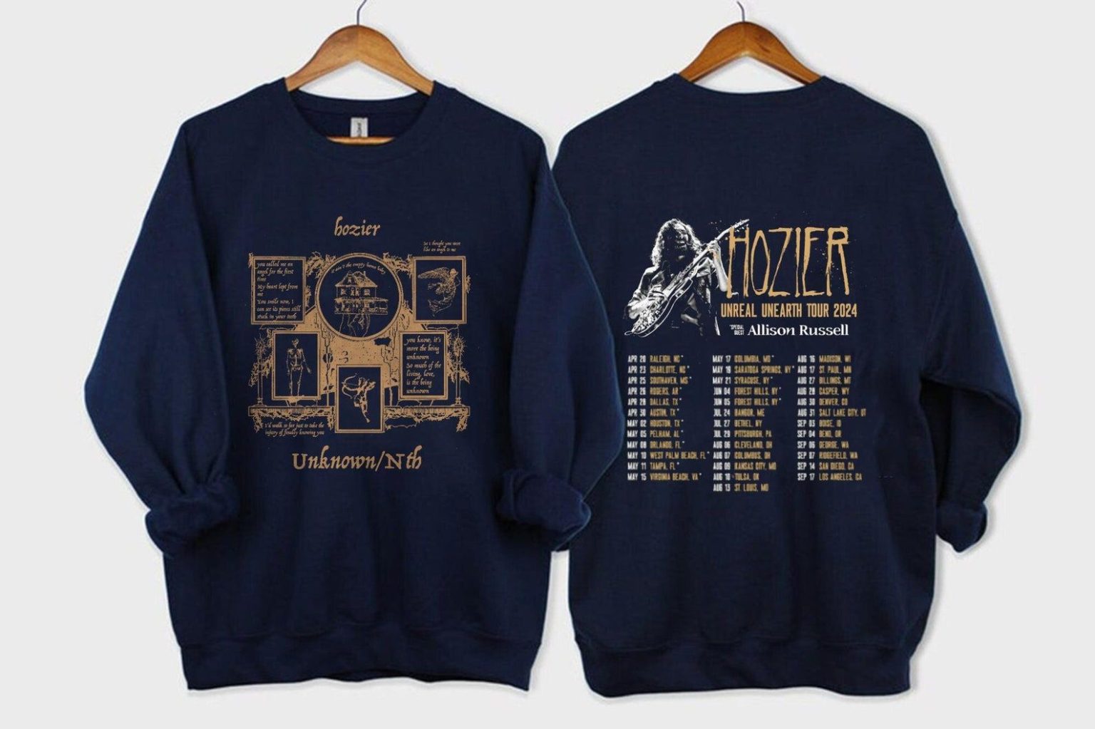 Hozier Unreal Unearth World Tour 2025 T Shirt, Hozier Tour 2025