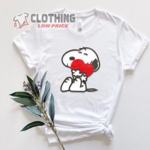 Hugging Snoopy Valentine Shirt, Cute Valentine Shirt, Snoopy Valentine’S Day Love Hearts Shirt, Snoopy Love Shirt