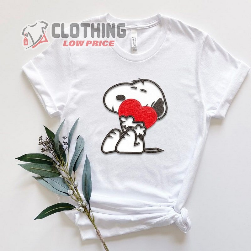 Hugging Snoopy Valentine Shirt, Cute Valentine Shirt, Snoopy Valentine'S Day Love Hearts Shirt, Snoopy Love Shirt