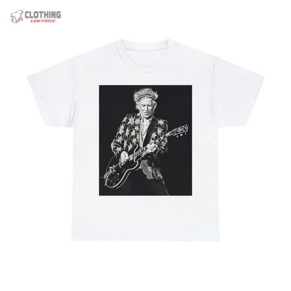 Keith Richards On Stage, Rolling Stones Tee, Unisex Cotton T-Shirt, Rolling Stones Tee, Keith Richards T-Shirt