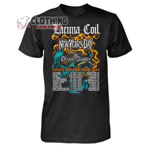 Lacuna Coil Ignite The Fire Tour 2024 Merch, Lacuna Coil Tour With New Years Day, Oceans Of Slumber Shirt, Lacuna Coil Tour 2024 Setlist T-Shirt
