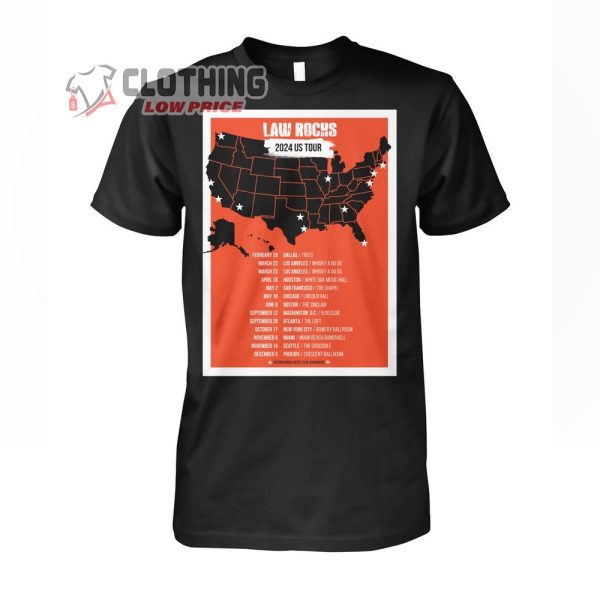Law Rocks US Tour 2024 Merch, Law Rocks Tour Dates 2024 Shirt, Law Rocks T-Shirt