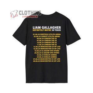 Liam Gallagher Definitely Maybe 30 Years Merch, Liam Gallagher Definitely Maybe Tour 2024 T-Shirt