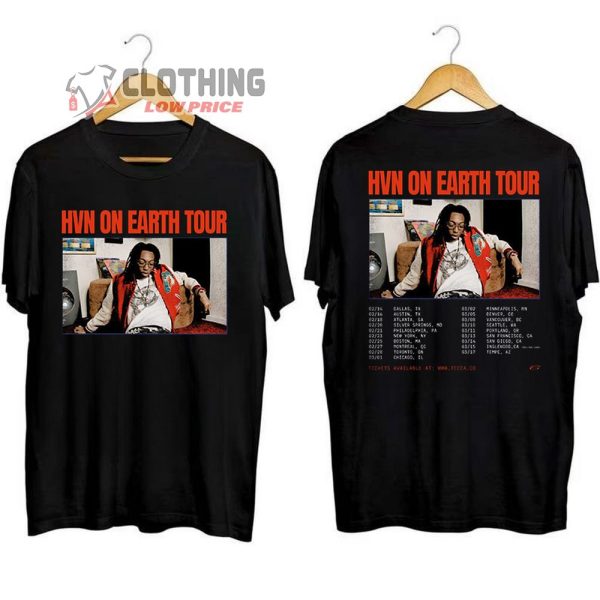 Lil Tecca North American Tour 2024 Merch, Lil Tecca Concert Tickets 2024 Shirt, Lil Tecca HVM On Earth Tour 2024 T-Shirt