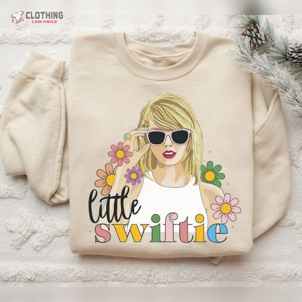 Little Swiftie Sweatshirt, Swiftie Gift, Flower Taylor Girls Shirt, Taylor Swift Shirt, Retro Floral Little Swiftie Shirt