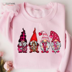 Love Gnome Valentines Sweatshirt, Gnome Heart Shirt,Valentines Day Shirts For Woman, Happy Valentine’S Day Shirt