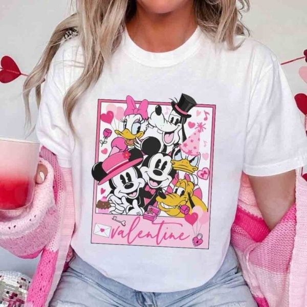 Mickey And Friends Disney Valentine Shirt, Disneyland Happy Valentine’S Day Merch, Disney Lovers Shirt