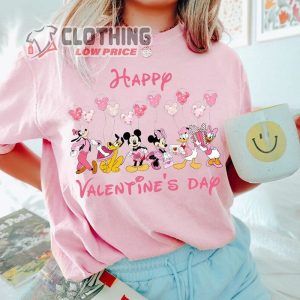 Mickey And Friends Happy Valentine’S Day Shirt, Disney Valentine’S Day Shirt, Mickey Minnie Valentine Merch