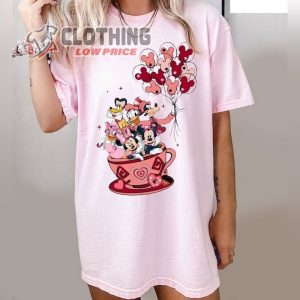 Mickey And Friends Valentine Teacup Shirt, Disneyland Valentine Shirt, Disney Valentine Teacup Shirt, Disney Happy Valentine’S Day Merch