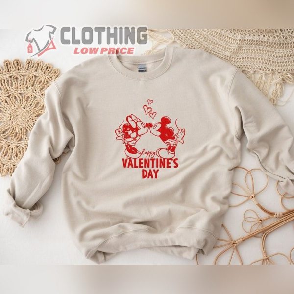 Mickey And Minnie Happy Valentine’S Day Shirt, Disney Valentine’S Day Couple Hoodie, Disney Honey Moon Love Merch